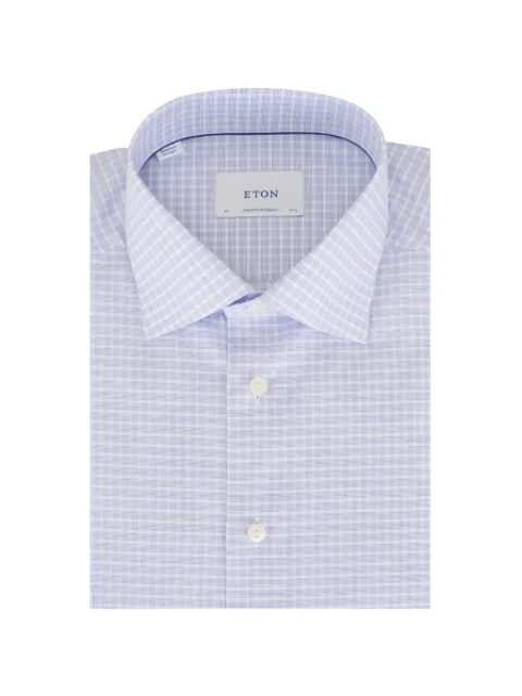 Eton check-pattern shirt