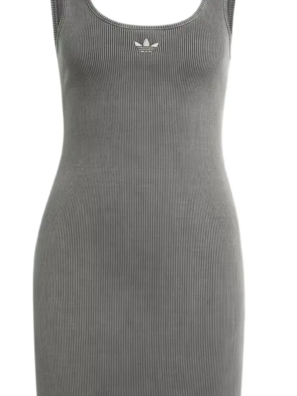 adidas ribbed dress adidas KIT SMALL LOGO RIB DRESS Purple Cotton XS