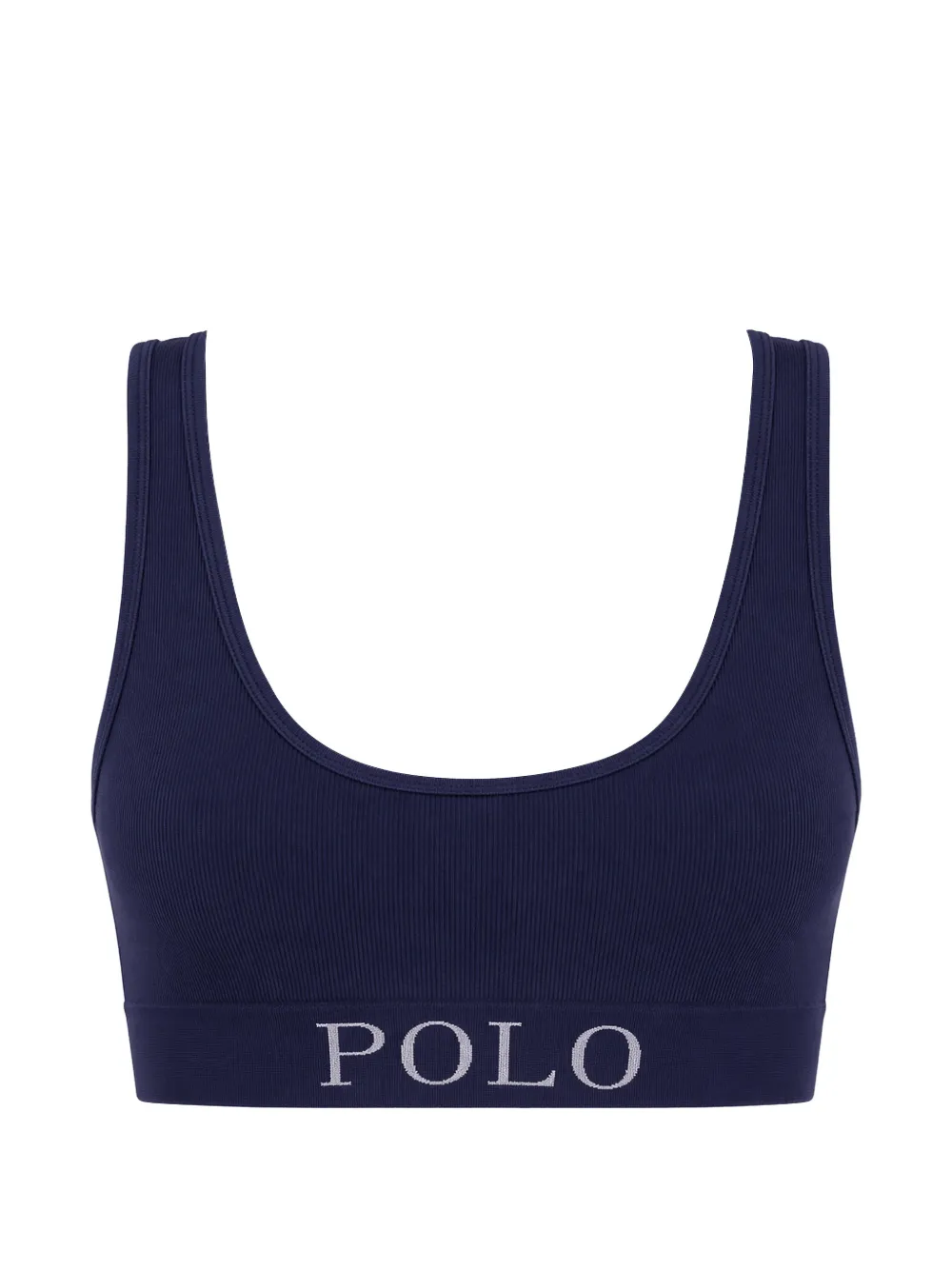 Polo Ralph Lauren ribbed logo-underband bra - Blau