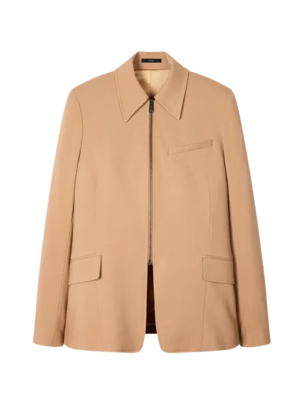 Paul Smith Two-ply Merino Wool Zip-up Jacket in Neutrals