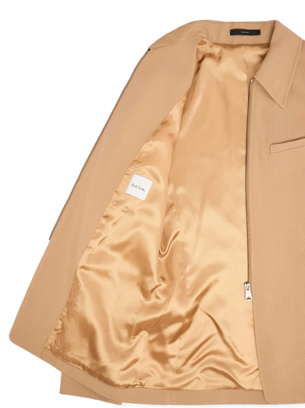 Paul Smith Blazer met puntige kraag en rits Beige