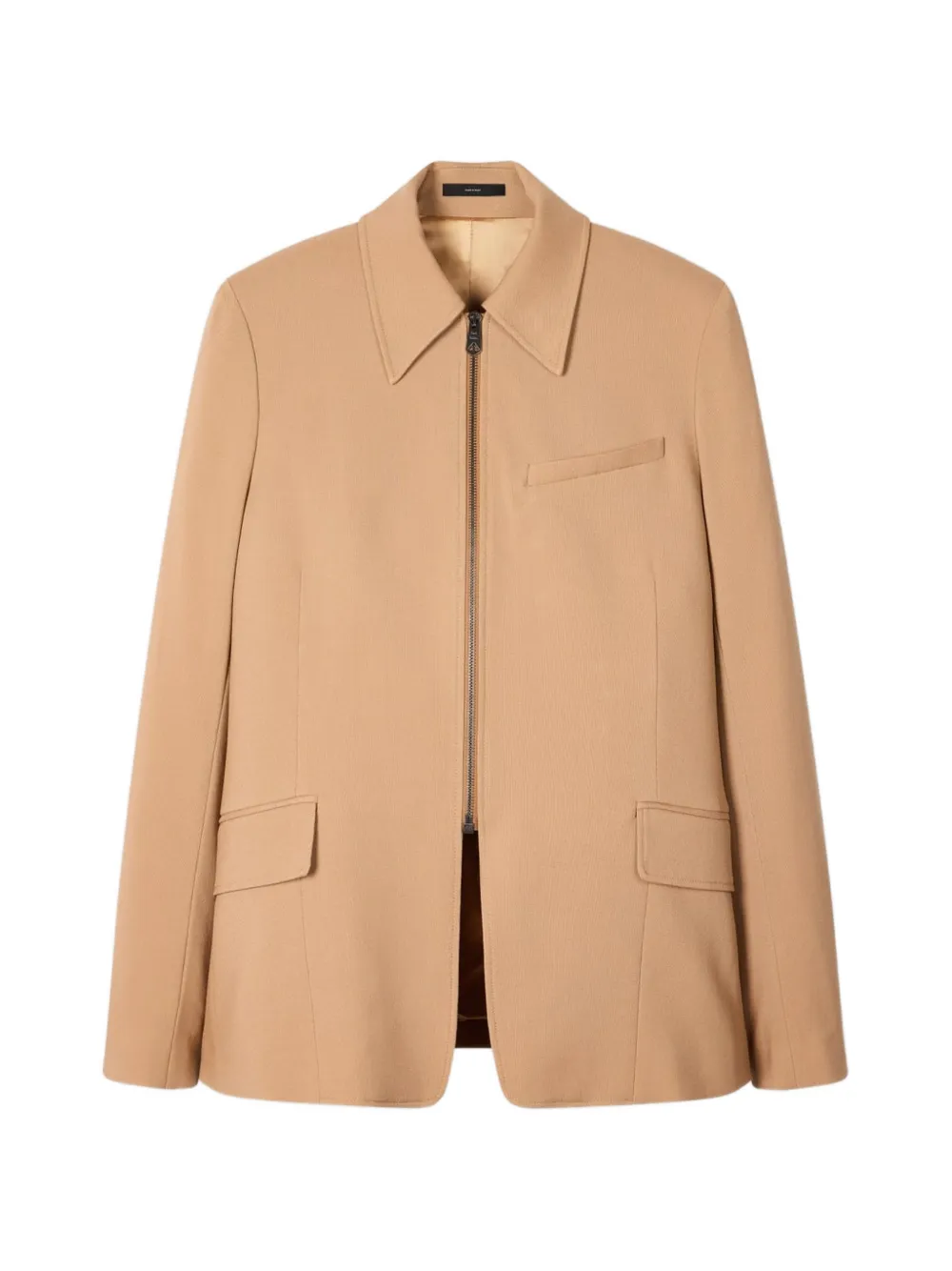 Paul Smith Blazer met puntige kraag en rits Beige