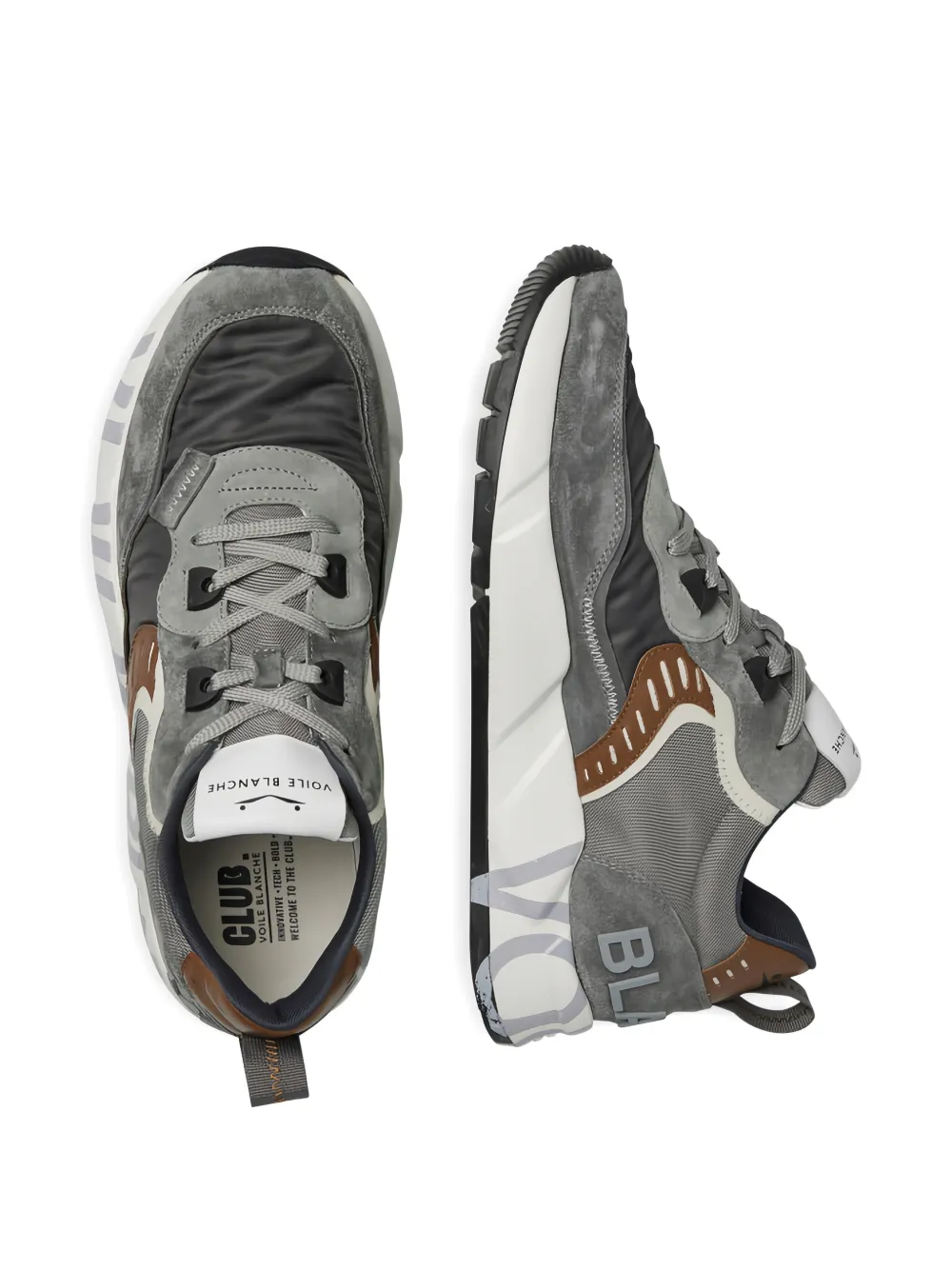 Voile Blanche Club01 logo-print sneakers Grijs