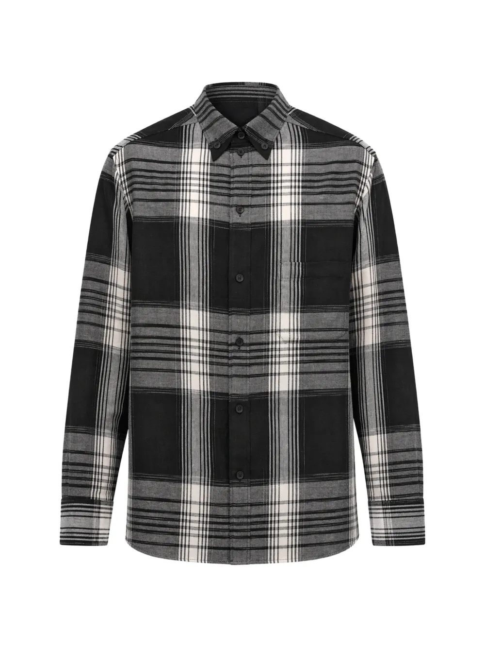 Yohji Yamamoto plaid button-down shirt - Nero
