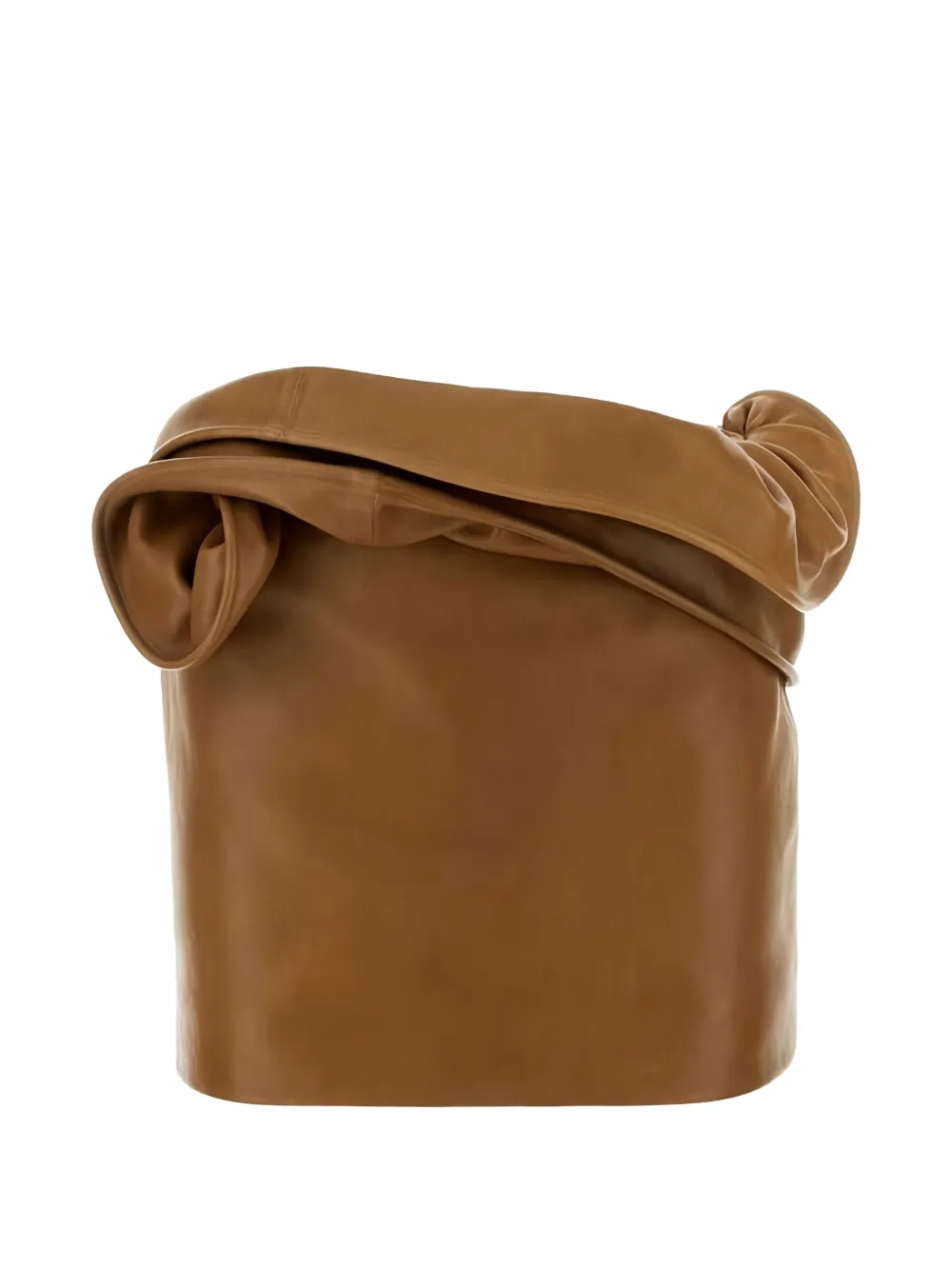 Magda Butrym draped leather mini skirt - Braun
