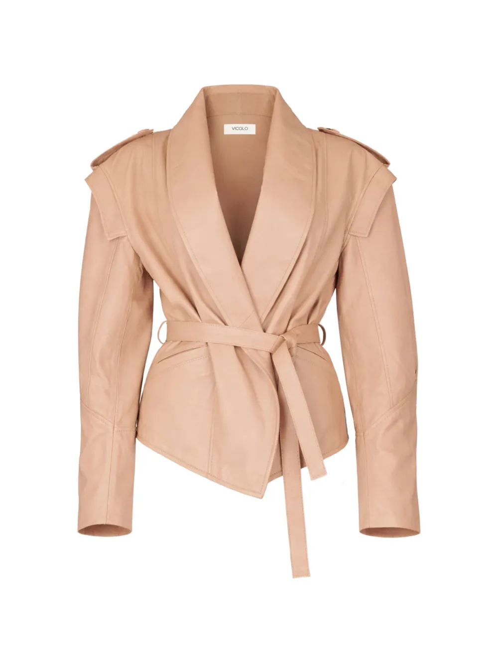 VICOLO belted epaulette-detail jacket - Toni neutri