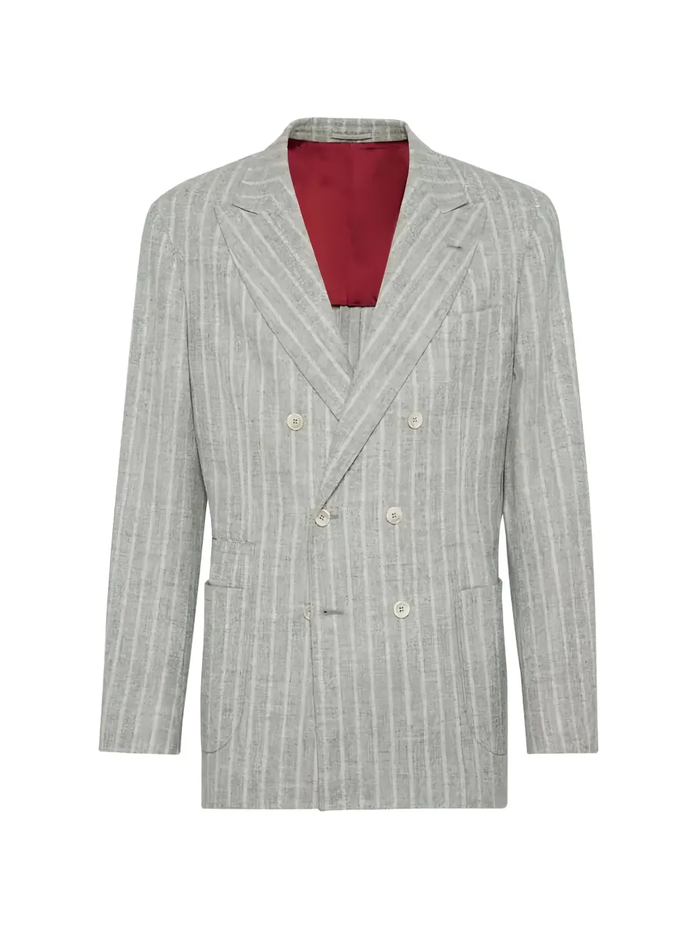 Brunello Cucinelli striped double-breasted blazer - Grey
