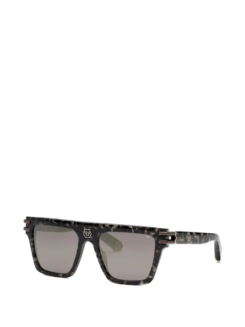 Philipp Plein tortoiseshell-effect square-frame sunglasses - Grigio