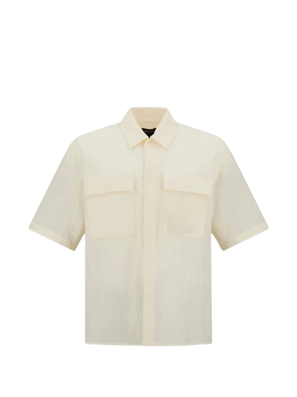 Laminar flap-pocket short-sleeve shirt - Neutrals