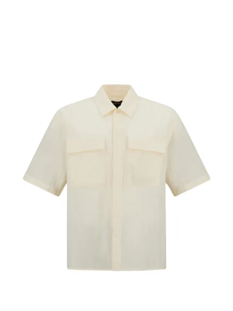 Laminar flap-pocket short-sleeve shirt