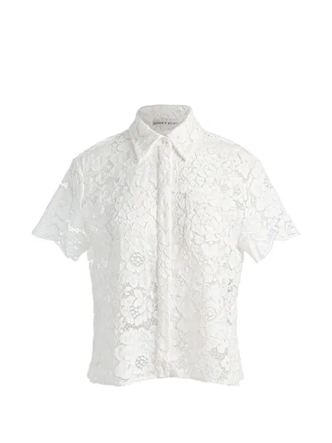 alice + olivia camisa Lane con encaje bordado