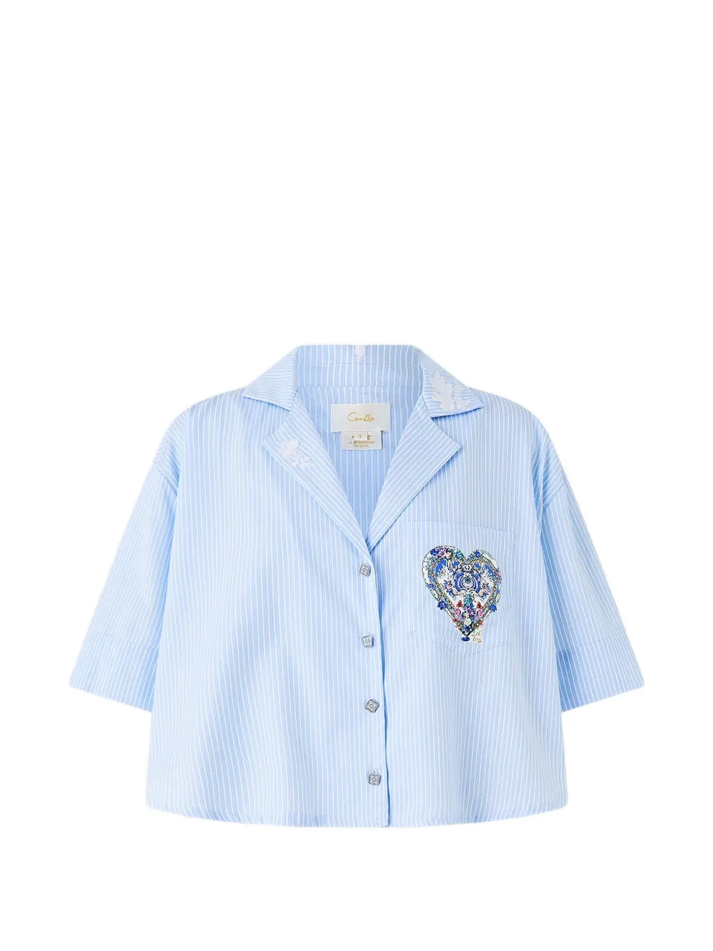 Camilla Ottoman Opulence short-sleeves shirt - Blu