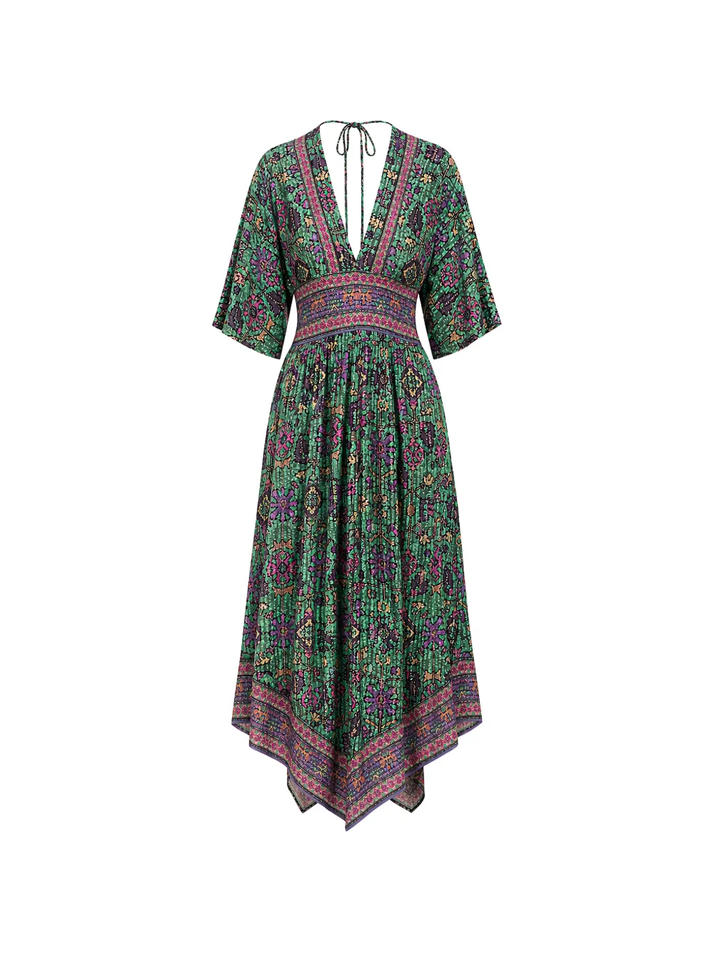 Ba&Sh Abito Pipa midi con scollo a V - Verde