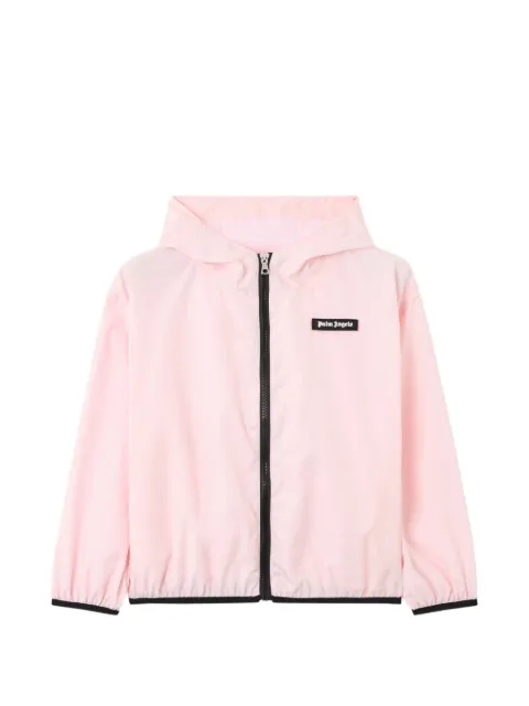 Palm Angels Kids logo-patch hooded windbreaker