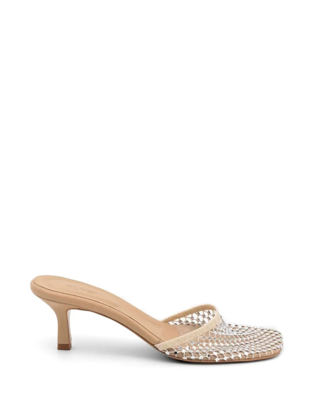 crystal-embellished mesh mules