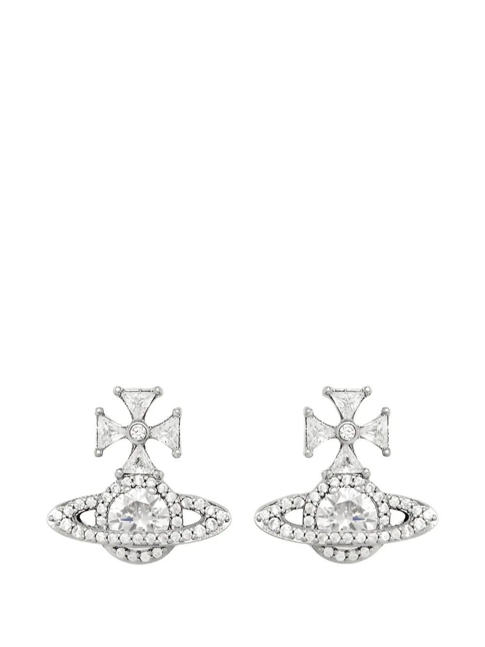 Vivienne Westwood Mila crystal-embellished orb earrings - Silber