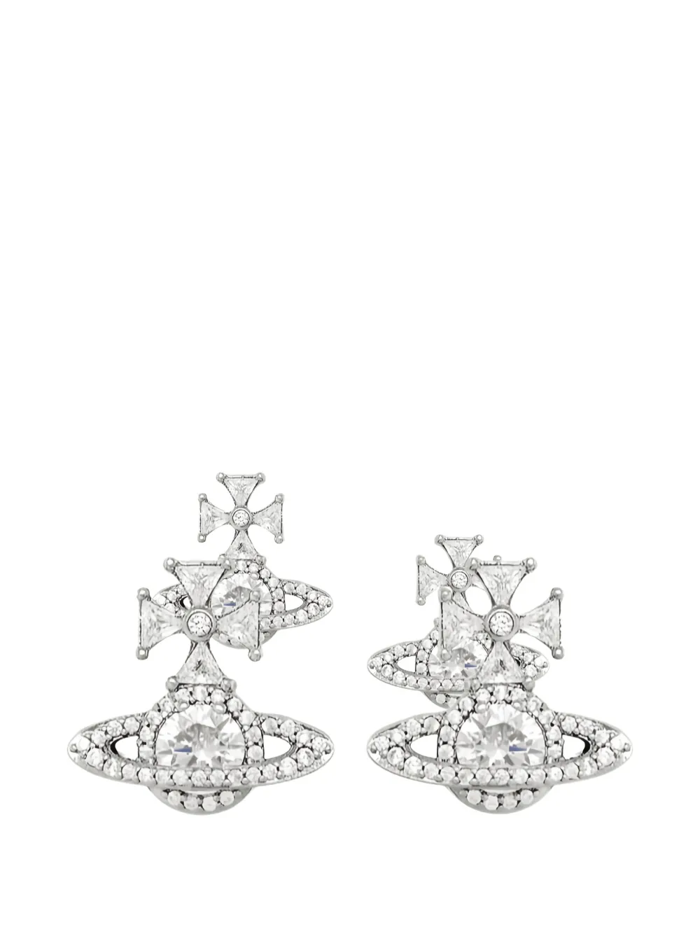 Vivienne Westwood Mila crystal-embellished orb earrings - Argento