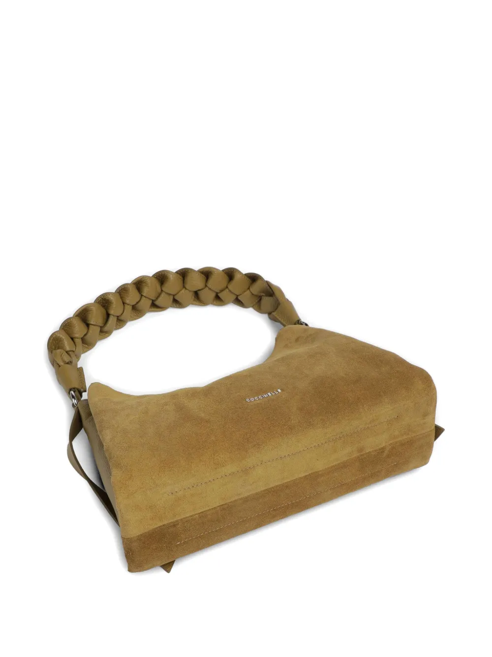 Coccinelle Schoudertas met gevlochten handgreep Beige
