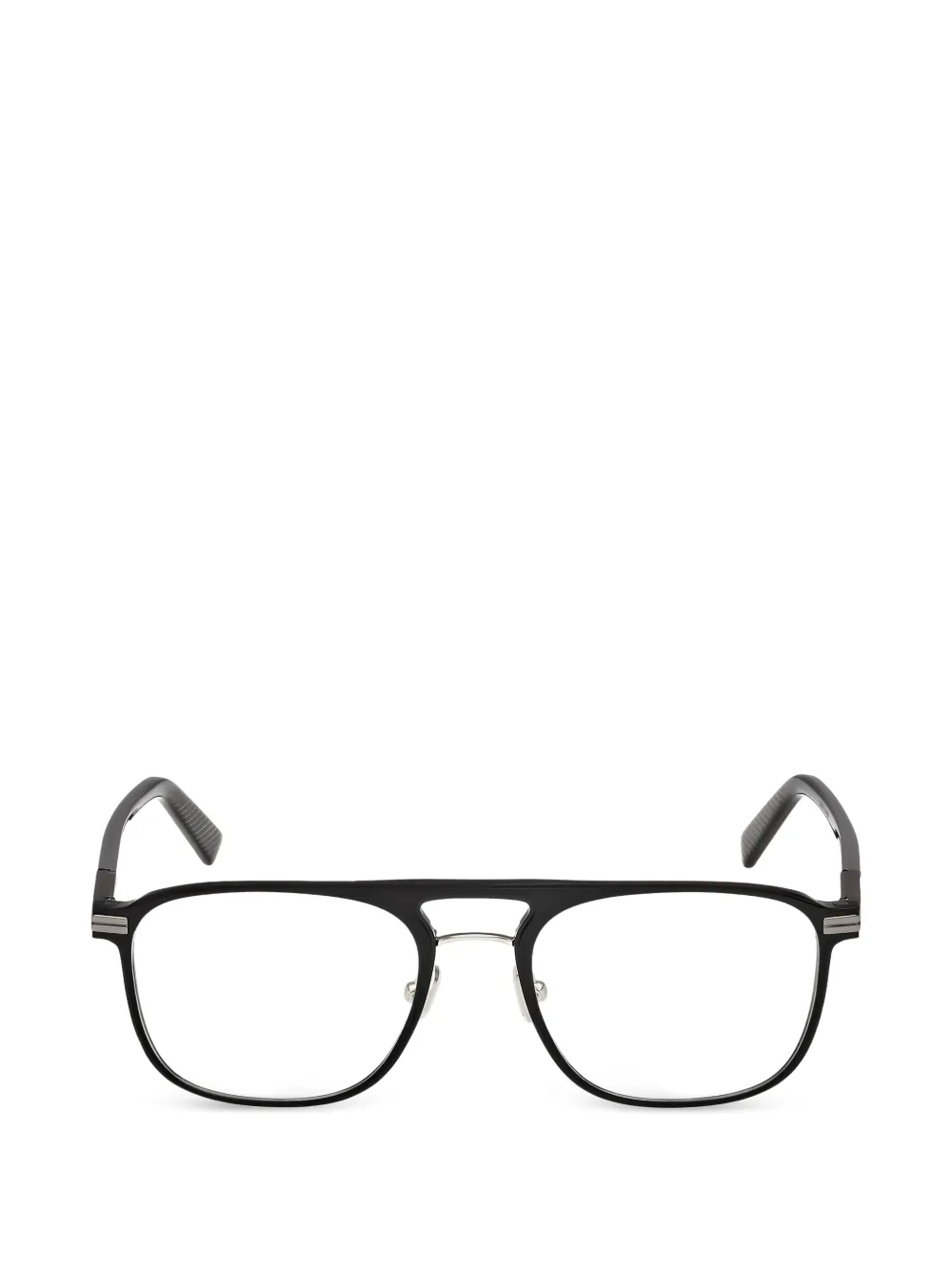 Zegna pilot-frame double-bridge glasses - Nero