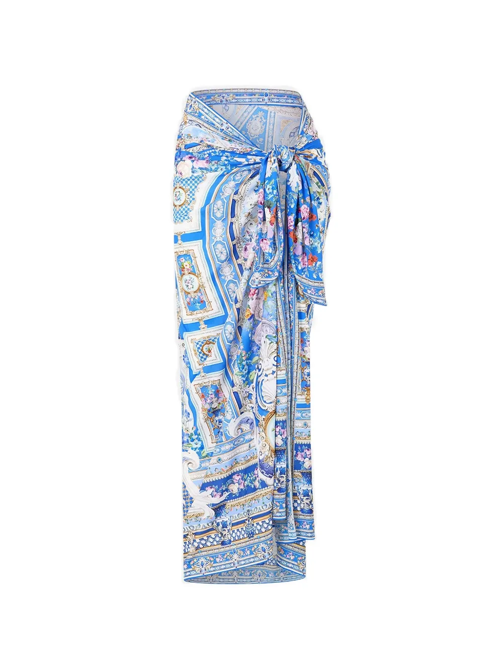 Camilla floral-print sarong - Blau