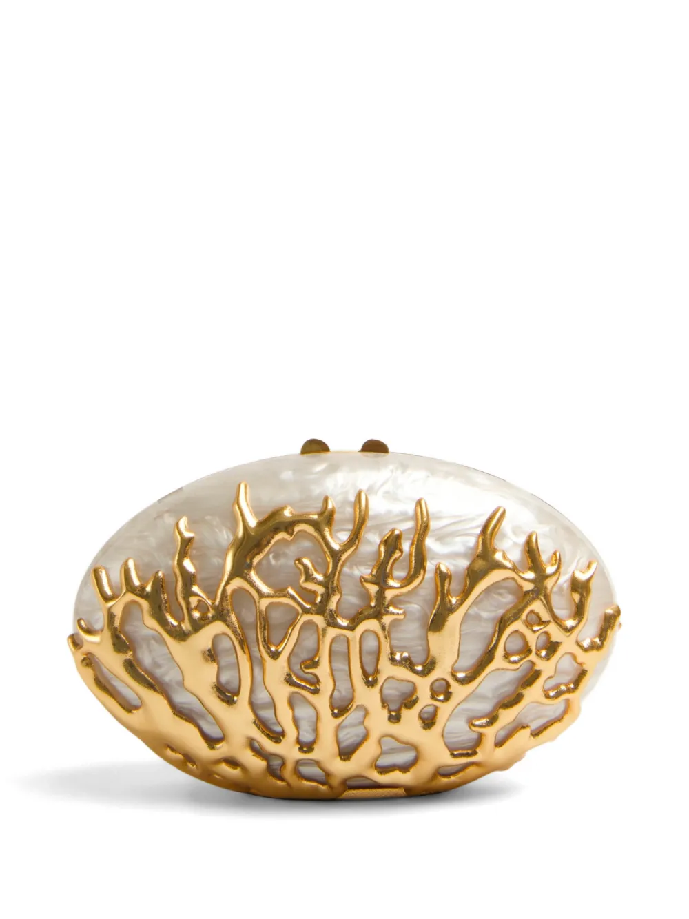 Simkhai Dylan coral-overlay clutch bag - Bianco