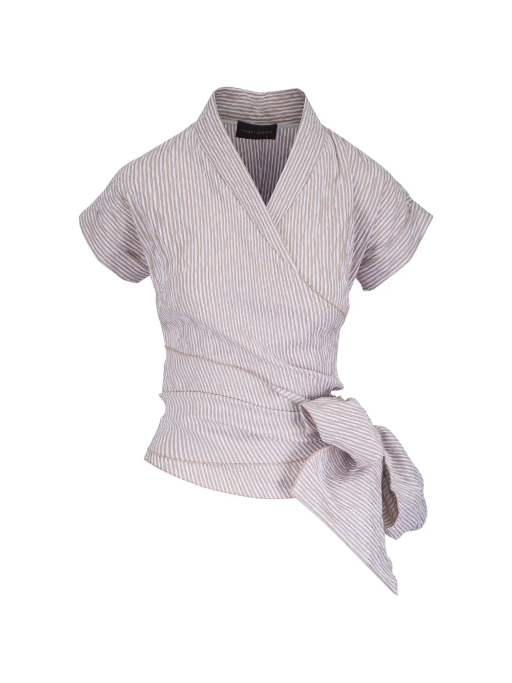 Talbot Runhof Naxos8 striped wrap blouse - Toni neutri