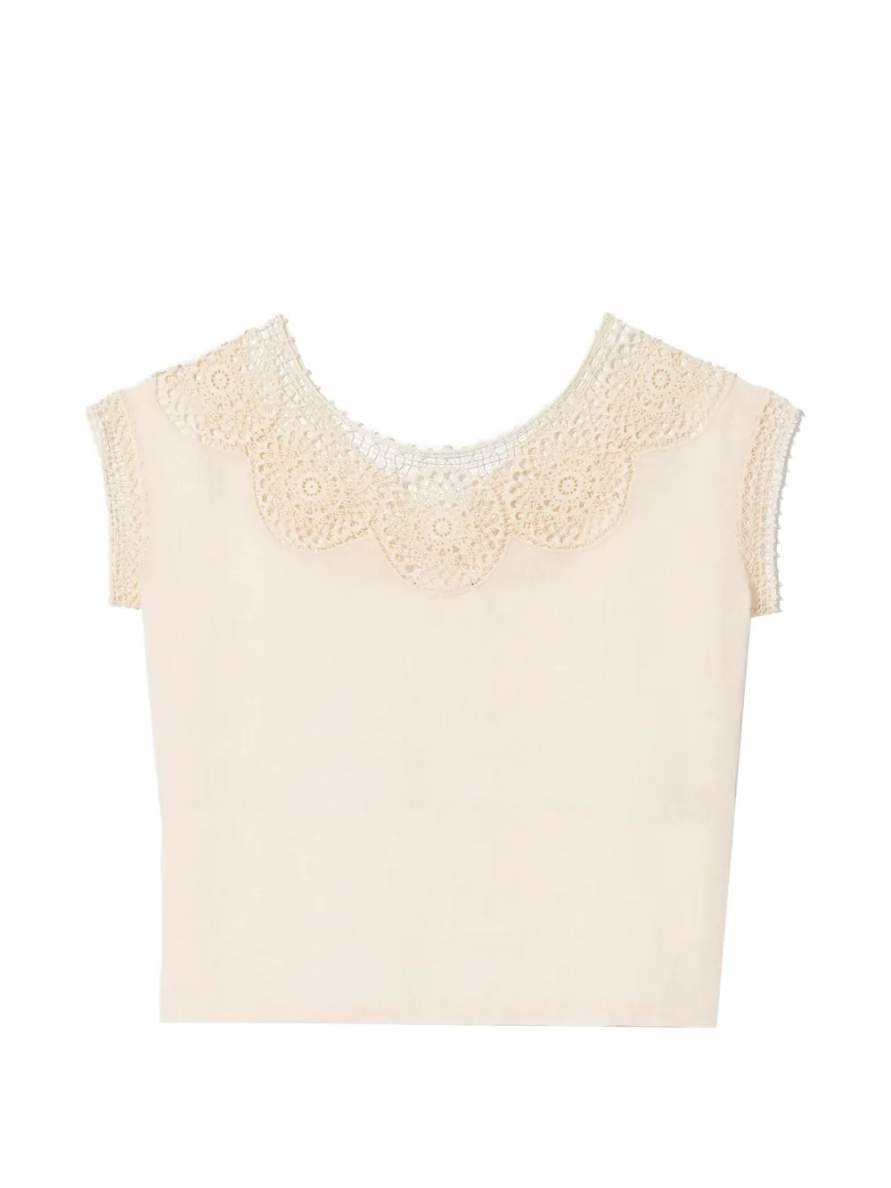Nili Lotan Caila crochet-trim top - Toni neutri