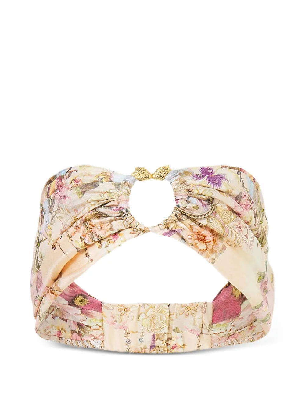 Camilla floral-print ring-detail headband - Toni neutri