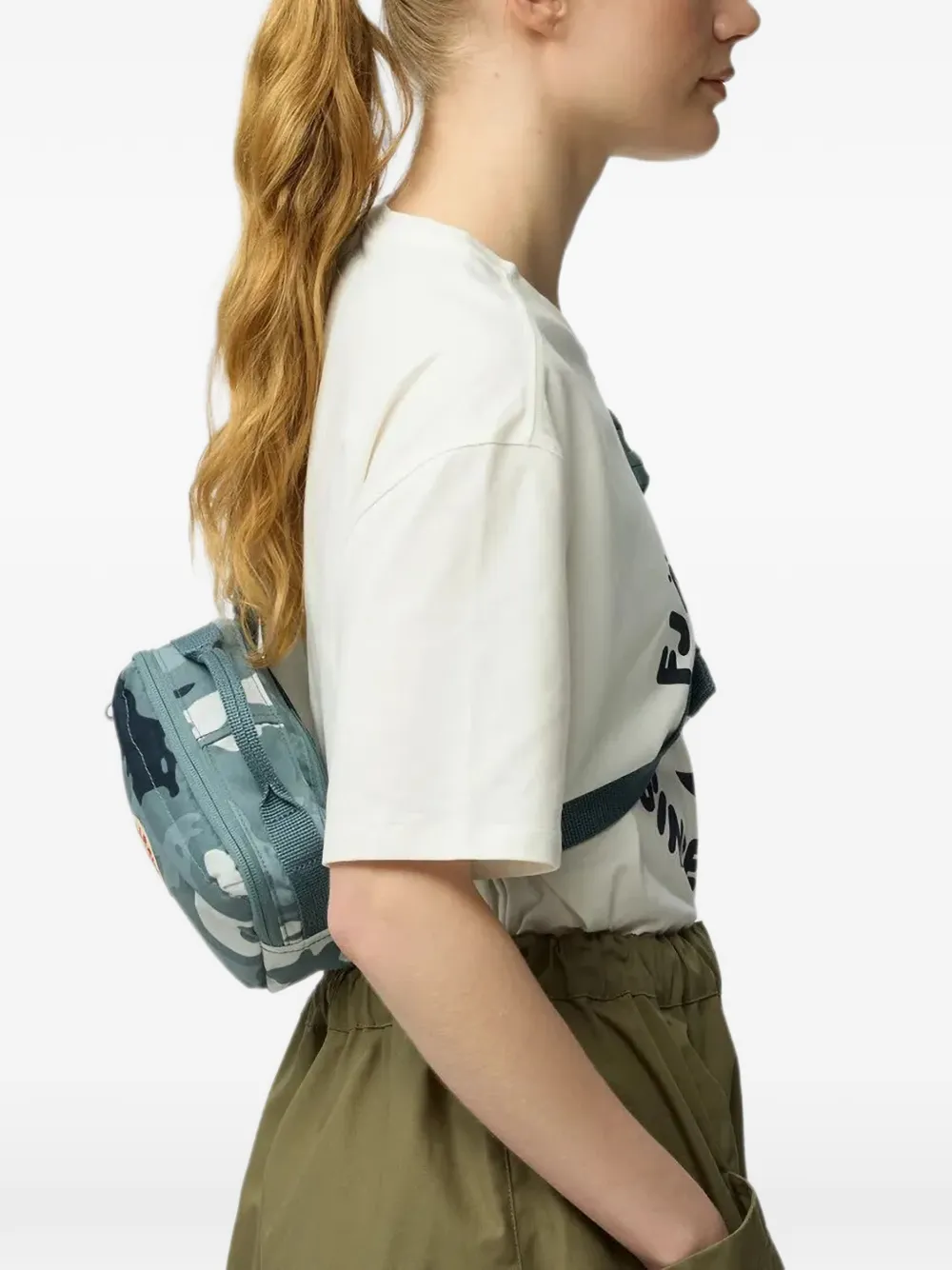 Fjällräven Kånken heuptas met camouflageprint Blauw