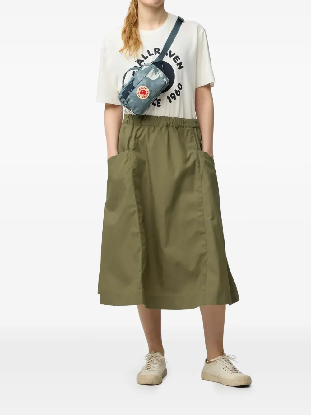 Fjällräven Kånken heuptas met camouflageprint Blauw