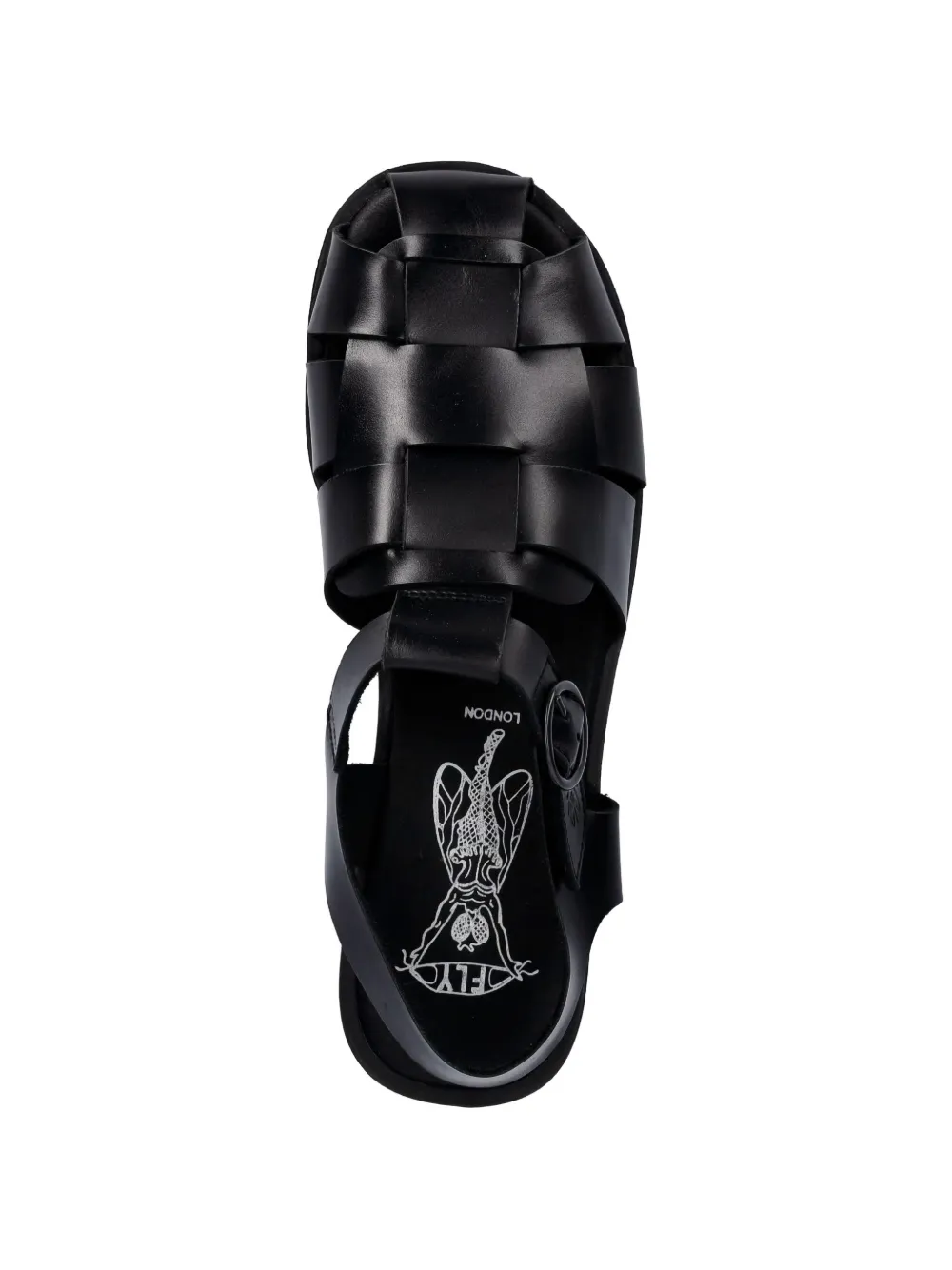 Fly London interwoven leather sandals Zwart