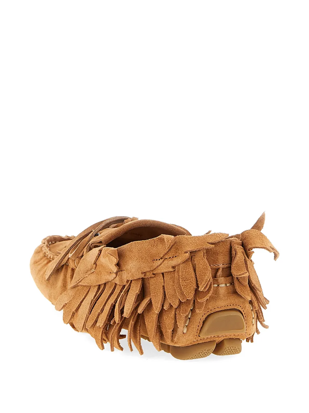Alberta Ferretti Loafers met franje afwerking en strikdetail Beige