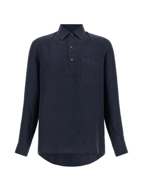 Zegna Camisa polo Oasi Lino de linho mangas longas