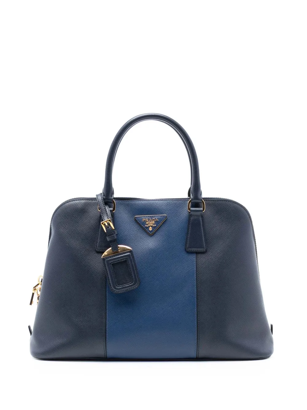 Prada Pre-Owned 2000-2026 Medium Bicolor Saffiano Lux Promenade satchel - Blau