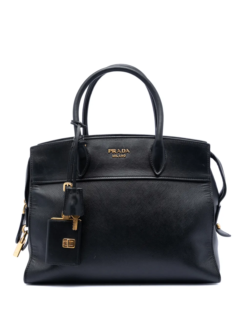 Prada Pre-Owned 2021-2025 Saffiano and City Calf Esplanade satchel - Nero