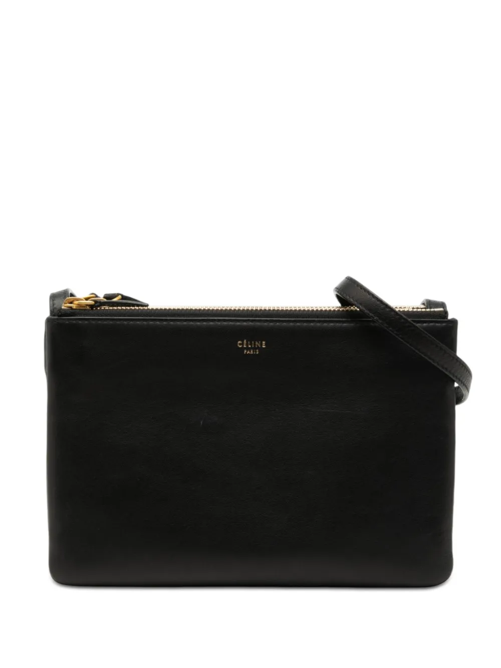 Celine Pre-Owned 2017 Small Lambskin Trio crossbody bag - Nero