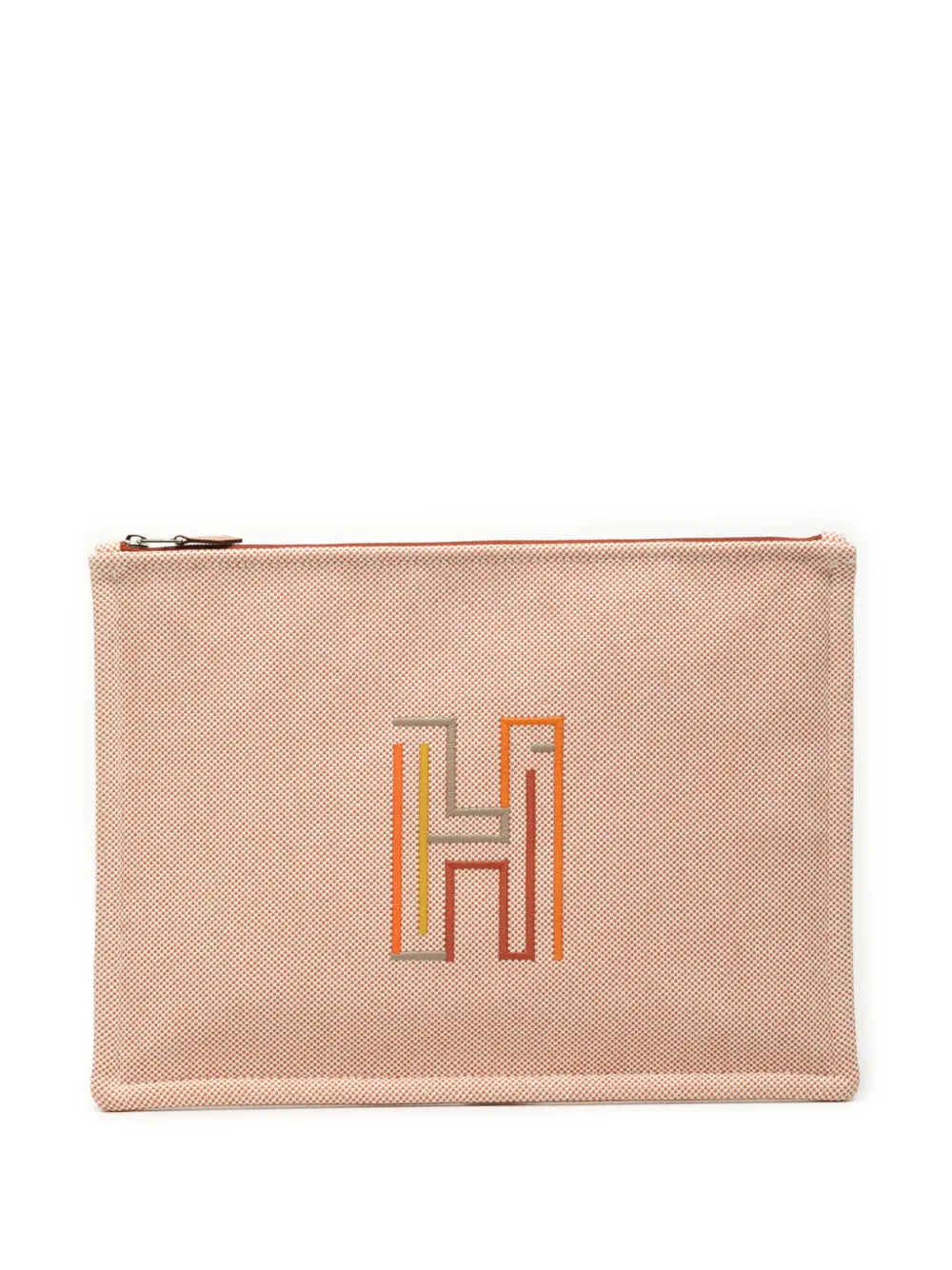 Hermès Pre-Owned 2020-2025 Large Canvas H Labyrinthe Case clutch bag - Arancione