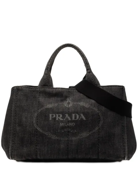 Prada Pre-Owned 2013-2025 Small Denim Canapa Logo satchel