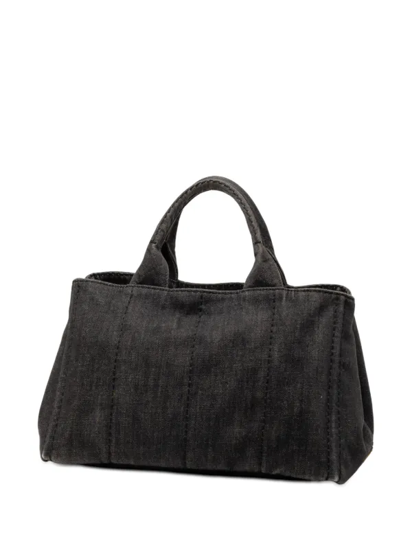 Prada Pre-Owned 2013-2025 スモール デニム カナパ ロゴ サッチェル