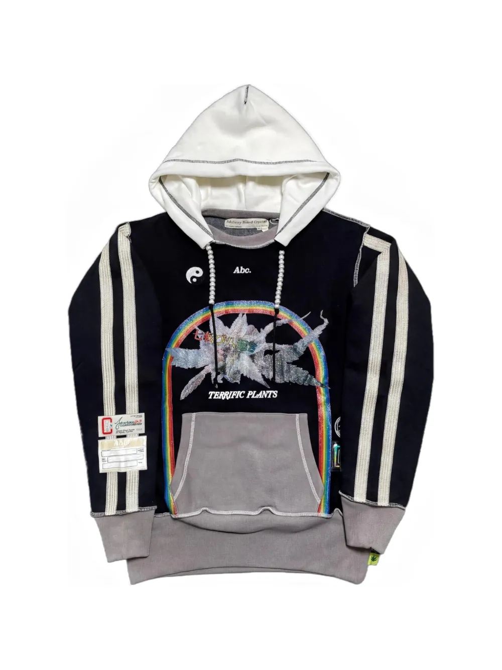 Advisory Board Crystals graphic-print panelled hoodie - Schwarz