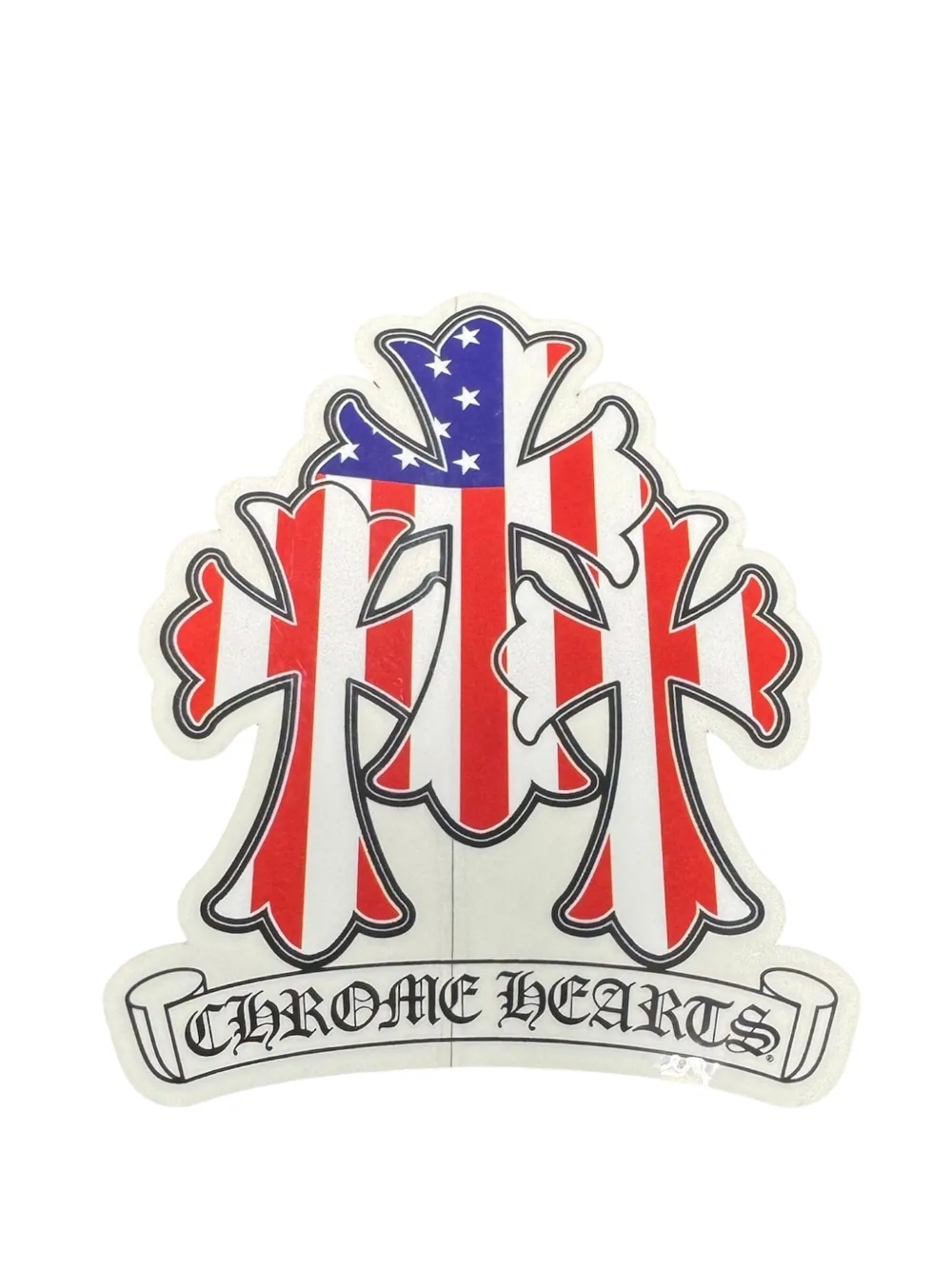 Chrome Hearts flag cross sticker - Bianco