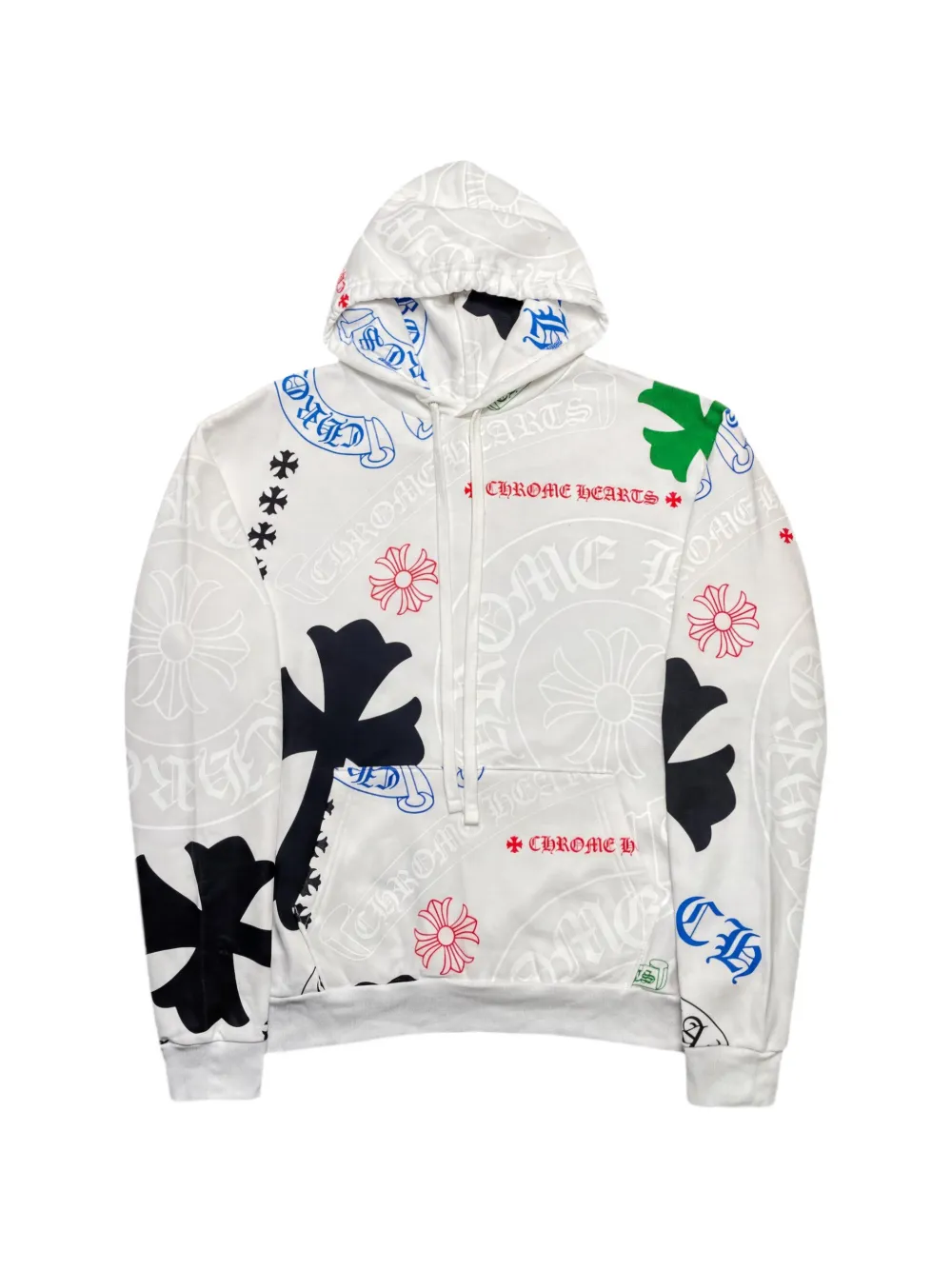 Chrome Hearts Stencil logo-pattern hoodie - Bianco