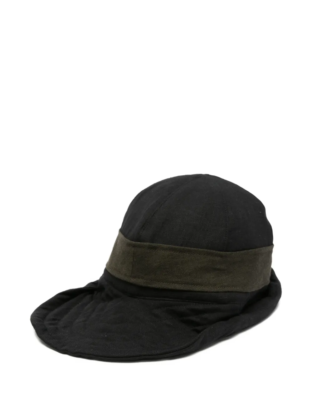 Ziggy Chen panelled contrast-trim hat - Schwarz