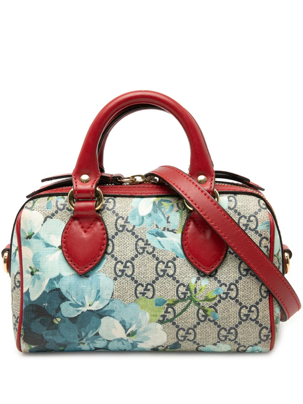 Gucci Pre-Owned 2016-2026 Mini GG Supreme Blooms Boston Bag satchel - Rosso