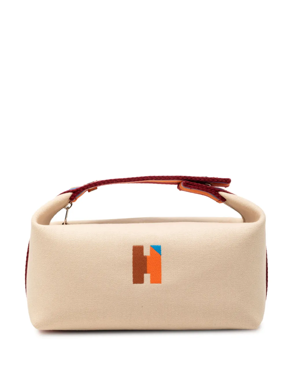 Hermès Pre-Owned 2023-2025 Small Toile Bride A Brac H Pavillon Case vanity bag - Red