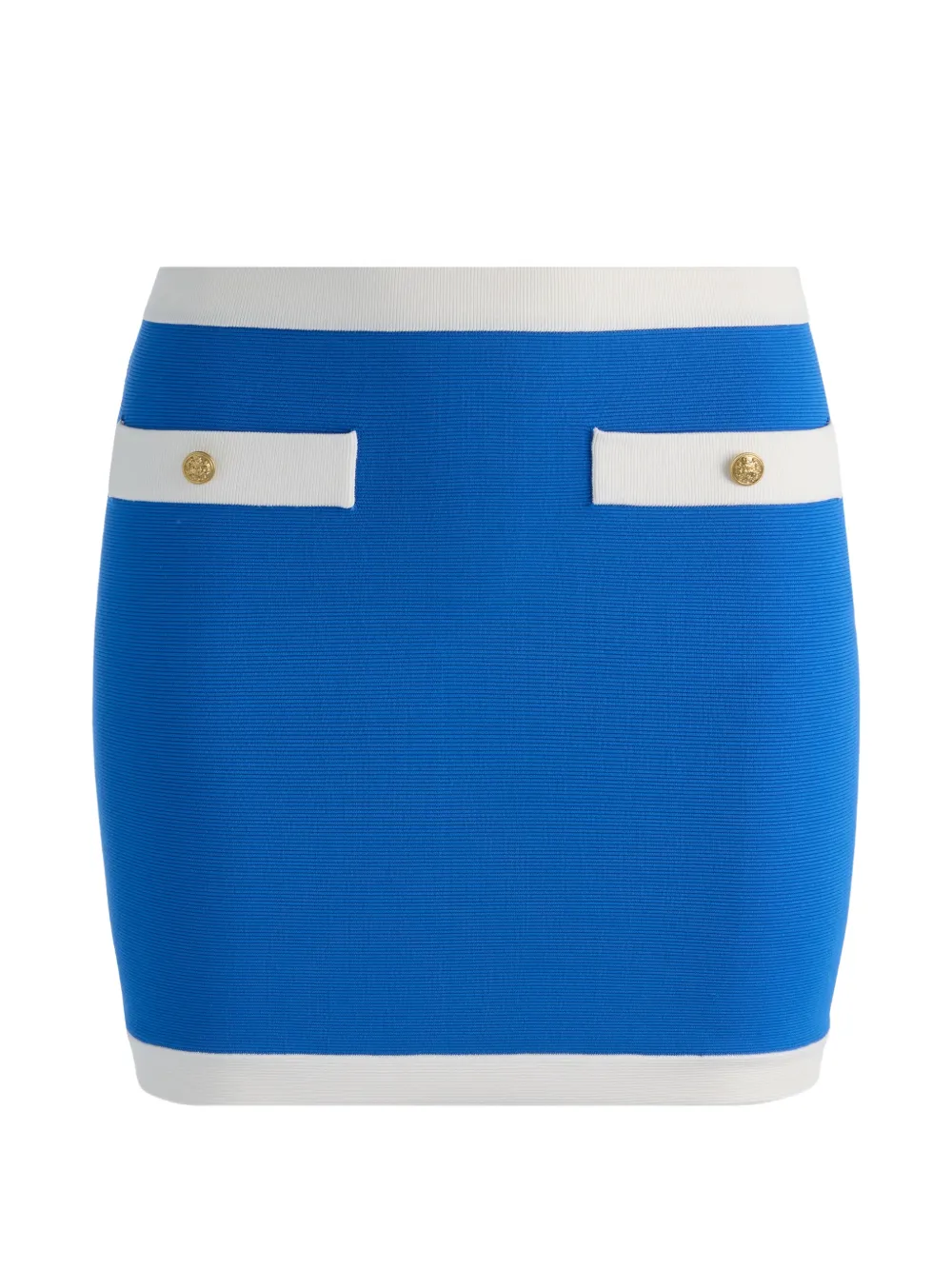 alice + olivia Kipp contrast-trim fitted mini skirt - Blu