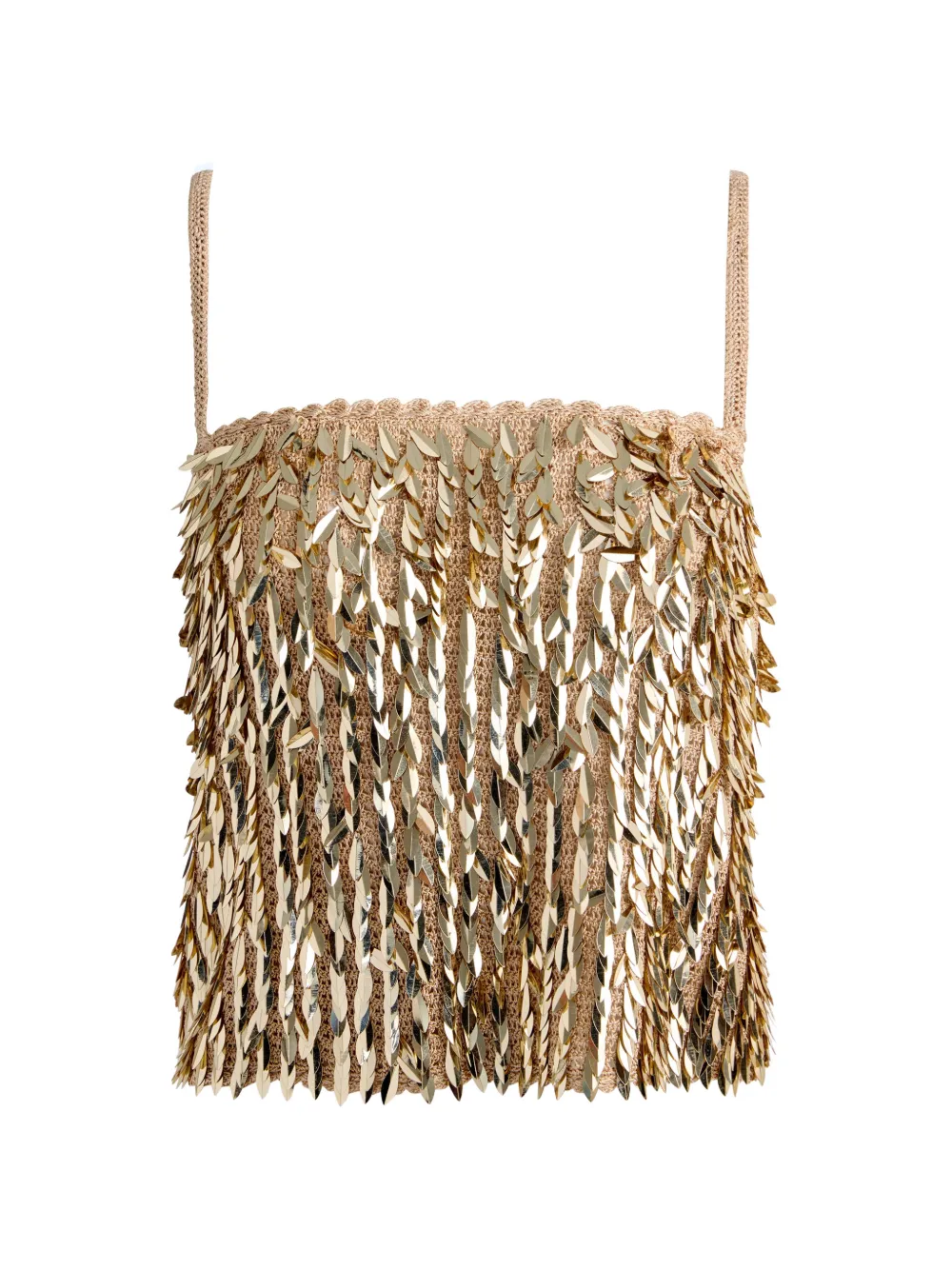 alice + olivia Nicolette sequin-embellished tank top - Toni neutri
