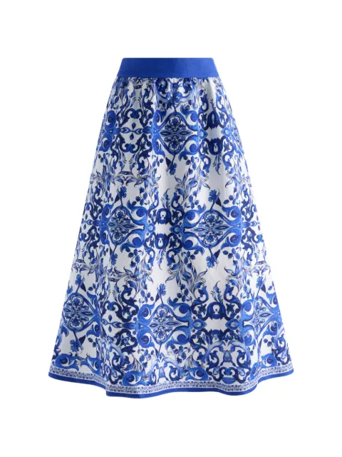 alice + olivia — Earla high-waisted flared midi skirt