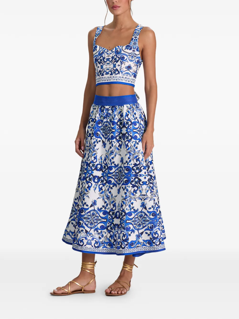 alice + olivia Earla flared midi-rok Wit