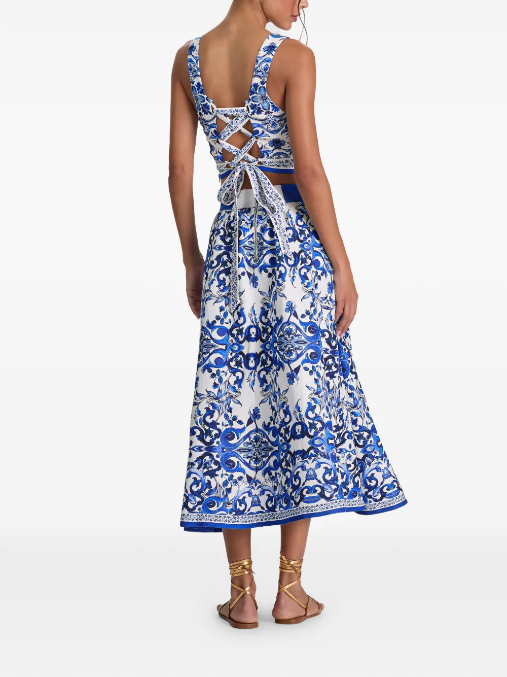 alice + olivia Earla flared midi-rok Wit